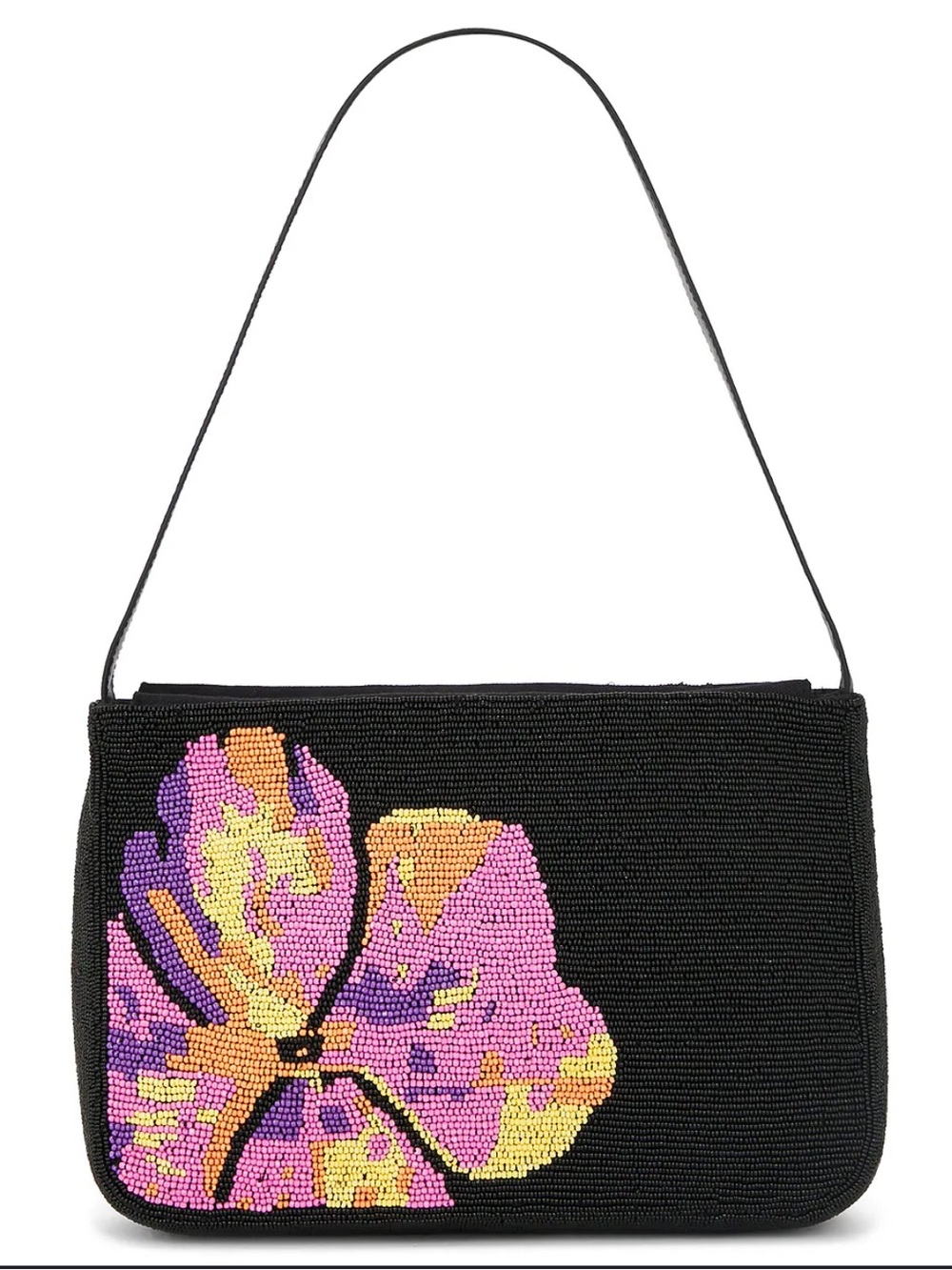 NWT Lspace Alora Black Beaded Floral Shoulder Bag